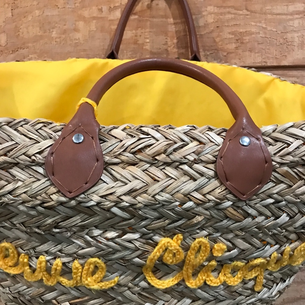 Veuve Clicquot Straw Basket Beach Bag Picnic Tote - Picture 7 of 9